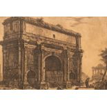 Giovanni Battista Piranesi (1720-1778)/Veduta deli Arco di Settinio Severo/black and white etching,