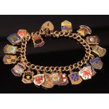 A 9ct gold curb link charm bracelet,