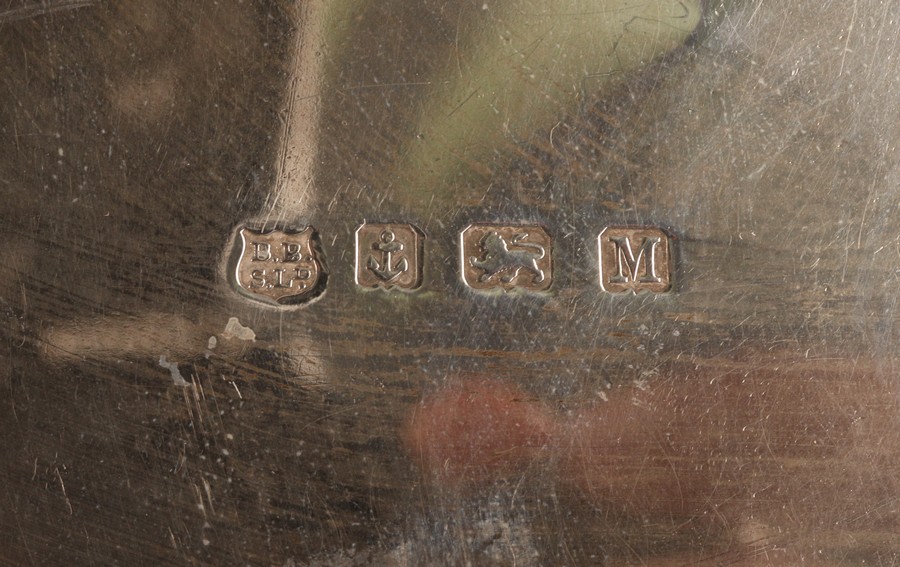 A silver salver, Birmingham 1936, with pie crust border and paw feet, 26. - Image 2 of 2