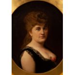 French School, 19th Century/Portrait of a Lady/oval/oil on canvas, 58.