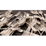 A quantity of fiddle pattern silver flatware, various dates and makers,