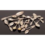 A quantity of fiddle pattern silver flatware, various dates and makers, including a table spoon, ET,
