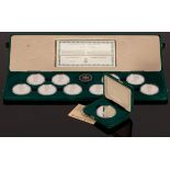 A cased Canadian Olympic Committee silver proof medallion set of ten coins,