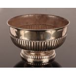 A Victorian silver rose bowl, London 1900, of half-ribbed form, retailed by Hamilton & Co.