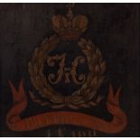 A Regimental Badge/double sided/oil on canvas,