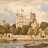 Leonard Russell Squirrell (1893-1979)/The Tower of London with Union Flag/signed and dated