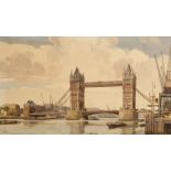 Leonard Russell Squirrell (1893-1979)/Tower Bridge and the Pool of London/signed/watercolour,