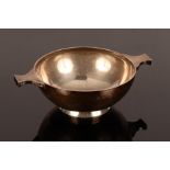 A Scottish silver quaich, Edward & Sons, Glasgow 1914, initialled, 19cm across handles,