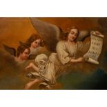 Italian School, 19th Century/Angel with Scroll/oil on canvas,