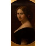 19th Century School/Portrait of a Lady/oval/oil on canvas,