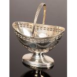 A pierced silver sugar basket, Chester 1913,