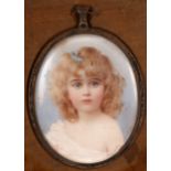 Early 20th Century English School/Portrait miniature of Moyra Gwendolen Ramsden
