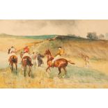 John Beer (1860-1930) /The Point to Point/watercolour,