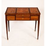 A lady's French late 19th Century enclosed rosewood dressing table,