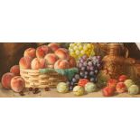 Arthur Dudley (1864-1915)/Still Life/with basket of peaches, grapes,