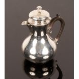 A Dutch silver pear-shaped coffee pot, Bonebakker & Zoon, fitted a carved scroll handle, 19cm high,