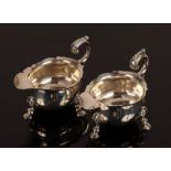 A pair of George II style silver sauce boats, Edward Farrell, London 1829,