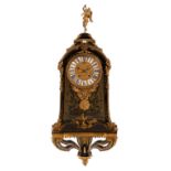 A 19th Century Boulle clock with bracket, the clock with angel finial,