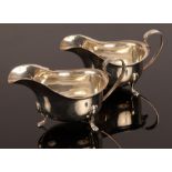A pair of silver sauce boats, Birmingham 1930,
