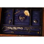 A Victorian walnut jewel box, with lift out tray,