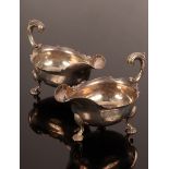 A pair of George II silver sauce boats, Robert Innes, London 1748,