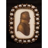 John Miers (circa 1758-1821)/Silhouette Portrait of a Gentleman/signed/watercolour on ivory