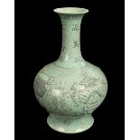 A Chinese turquoise ground porcelain vase,