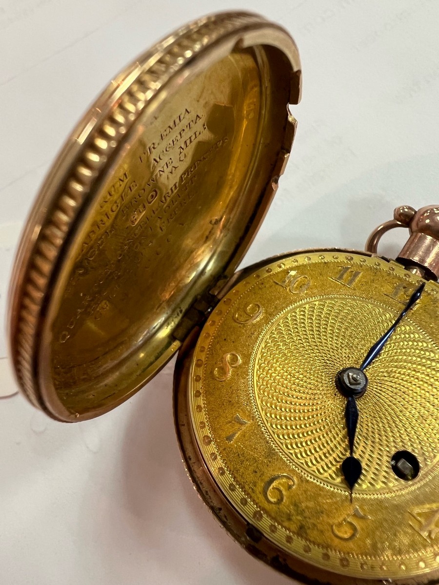 An 18ct gold cased hunter pocket watch, circa 1809, - Image 4 of 5