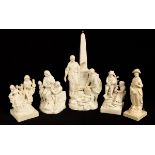 A collection of late 18th Century white pearlware figure groups,