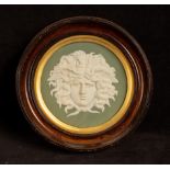 A Wedgwood sage jasper roundel depicting Mercury,