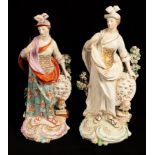 Two Derby porcelain figures of Minerva,