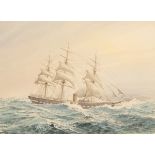 Roger Adams (20th Century)/SS Great Britain/in the South Atlantic/signed and dated '88/watercolour,