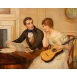 Delapoer Downing (circa 1885-1902)/The Music Lesson/signed lower left/oil on canvas,