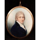 After William Wood (1769-1810)/Portrait Miniature of James Fletcher (born 1768)/wearing a blue coat,