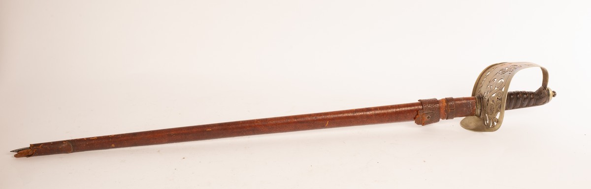 A George V ceremonial dress sword with leather scabbard CONDITION REPORT: Condition