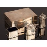 A rectangular silver cigarette box, JS Ltd.