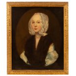 English School, late 17th Century/Portrait of Fortune Watts/half-length, wearing a white silk hood,
