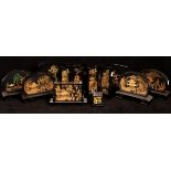 A collection of cork dioramas in glazed ebonised cases/Provenance: The Estate of Anthony J Beeson