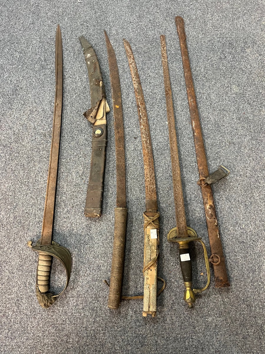 A group of six bladed weapons, to include a Japanese sword with a shagreen handle, - Image 4 of 14