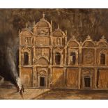 Deborah Jones (1921-2012)/Classical Facade/probably a stage design/signed/oil on board, 45.