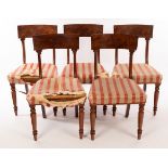 A set of five early 19th Century mahogany bar back dining chairs,