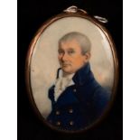 Manner of George Engleheart (1750-1829)/Portrait Miniature of a Gentleman/wearing a blue coat and