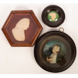 Three 18th Century wax profile portraits/Provenance: The Estate of Anthony J Beeson