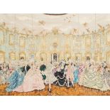 Anthony Besson (1948-2022)/Le Beau Monde/a ballroom scene/signed and dated 1968/gouache,
