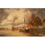 Hermanus II Koekkoek (1836-1909)/A Stormy Sky Over Dordrecht/signed L van Staaten/watercolour,