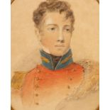 English School, early 19th Century/Portrait of a Soldier/bust length,