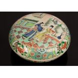 A 19th Century famille verte porcelain box and lid,