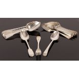 Ten Victorian Old English pattern silver table forks, Samuel Hayne & Dudley Cater, London 1846,