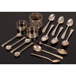 Six George III Old English pattern silver teaspoons, GG, London 1785,