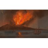 Neapolitan School, late 19th Century/Vesuvius Erupting/gouache,